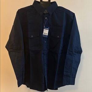 Navy Casual Button-Down Shirt